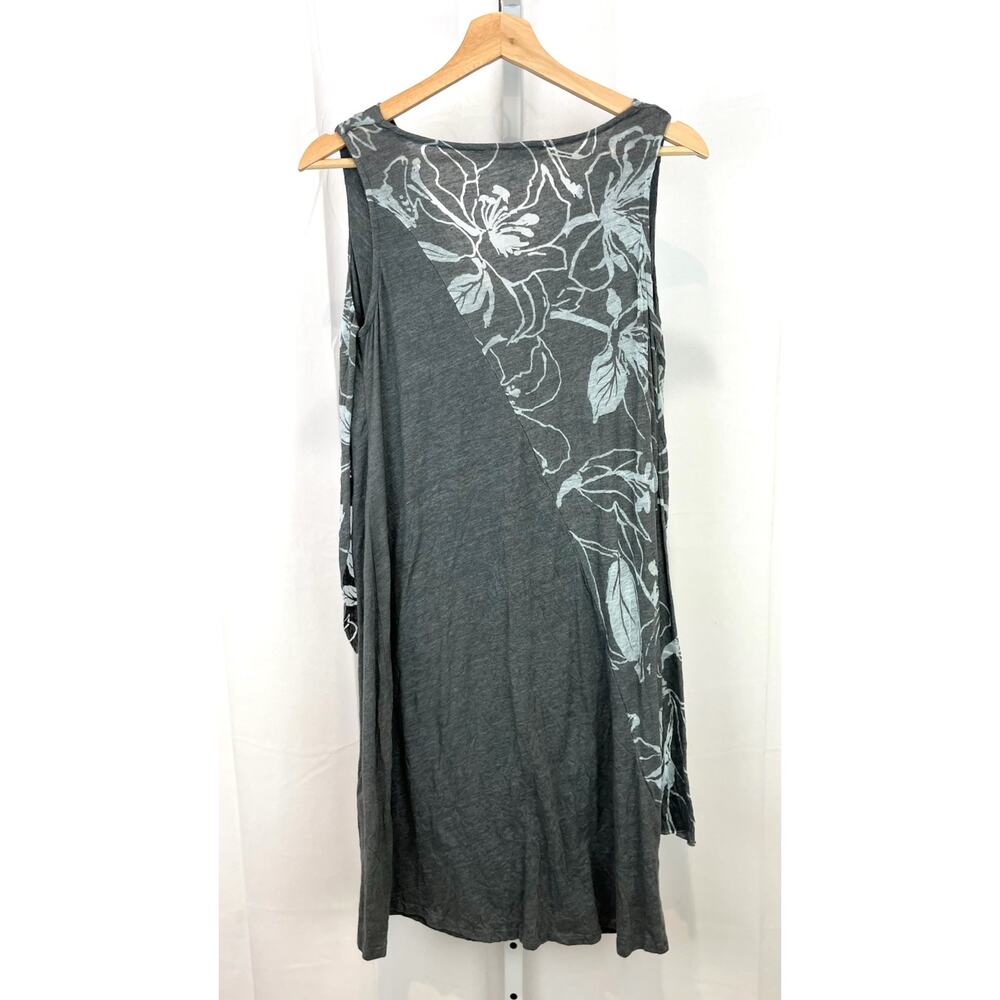 CHALET Size XS Cowl Neck Sleeveless Shift Dress Layered Look Floral Gray - Picture 3 of 7
